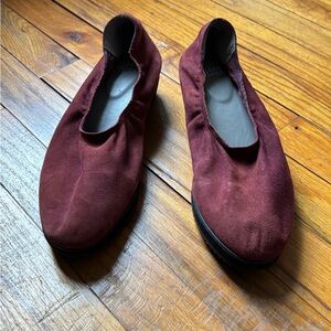 Eileen Fisher Burgundy Suede Flats